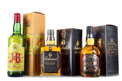 Lot 24 - BALLANTINE'S 12 YEAR OLD GOLD SEAL 75CL, CHIVAS REGAL 12 YEAR OLD AND J&B RARE 75CL