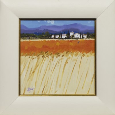 Lot 121 - TUSCAN FIELD IN ORANGE, AN OIL BY IAN ELLIOT