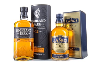 Lot 317 - HIGHLAND PARK 12 YEAR OLD AND LANGS SELECT 12 YEAR OLD