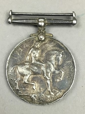 Lot 351 - TWO WWI MEDALS AND AN ENAMELLED VICTORIAN CROWN
