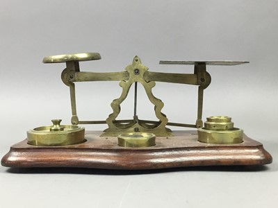 Lot 320 - A SET OF VICTORIAN POSTAL SCALES AND WEIGHTS