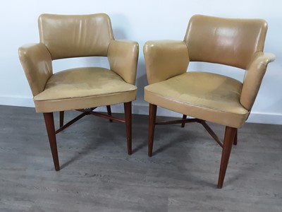 Lot 382 - A PAIR OF RETRO ROUND BACK ARMCHAIRS