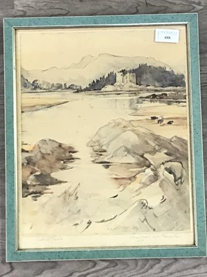 Lot 488 - SCOTTISH CASTLE, AN OIL BY MARGARET STIRLING DOBSON