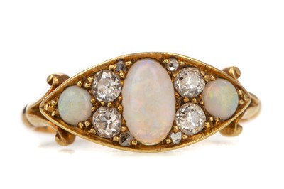 Lot 551 - AN OPAL AND DIAMOND RING