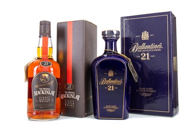 Lot 347 - MACKINLAY'S 21 YEAR OLD 75CL AND BALLANTINE'S 21 YEAR OLD CERAMIC DECANTER