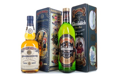 Lot 349 - GLENFIDDICH SPECIAL OLD RESERVE CLAN CAMERON 75CL AND GLEN MORAY 15 YEAR OLD BLACK WATCH