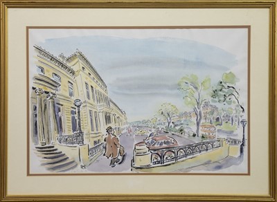 Lot 187 - GROSVENOR TERRACE, LOOKING WEST, A WATERCOLOUR BY PAUL COX