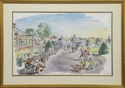 Lot 188 - GLASGOW BOTANIC GARDENS, A WATERCOLOUR BY PAUL COX