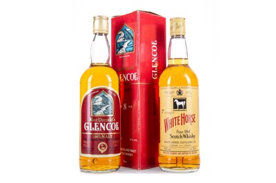 Lot 355 - MACDONALD'S GLENCOE 8 YEAR OLD 100° PROOF AND WHITE HORSE 75CL