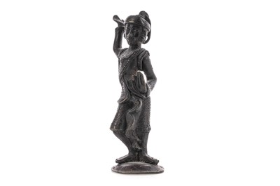 Lot 1206 - A BURMESE BRONZE FIGURE OF A DANCER