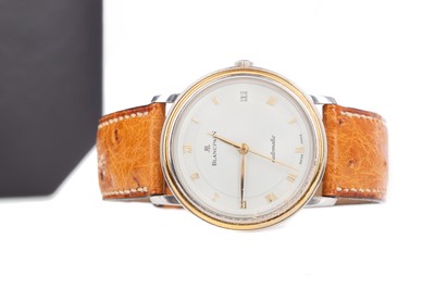 Lot 801 - A GENTLEMAN'S BLANCPAIN BICOLOUR GOLD AND STAINLESS STEEL AUTOMATIC WRIST WATCH