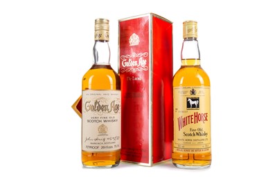 Lot 374 - HAIG GOLDEN AGE 26 2/3 FL OZ, CHIVAS REGAL 12 YEAR OLD 26 2/3 FL OZ AND WHITE HORSE 75CL