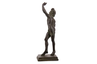 Lot 731 - A SMALL VICTORIAN DESKTOP BRONZE FIGURE OF A FAUN