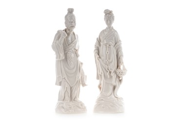 Lot 1216 - TWO CHINESE BLANC DE CHINE FIGURES