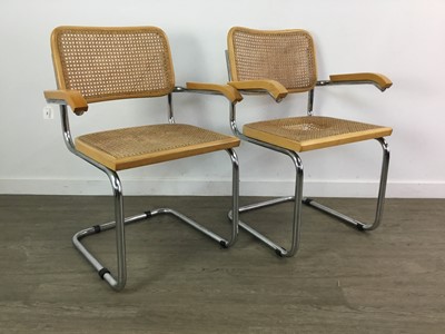 Lot 396 - AFTER MARCEL BREUER FOR HABITAT, A SET OF SIX CESCA CANTILEVER DINING CHAIRS