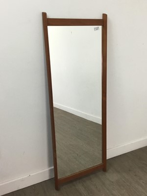 Lot 400 - A DANISH TEAK WALL MIRROR BY PEDERSON & HANSEN