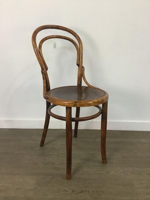 Lot 533 - A THONET SIDE CHAIR AND A PINE SPINDLE BACK SIDE CHAIR