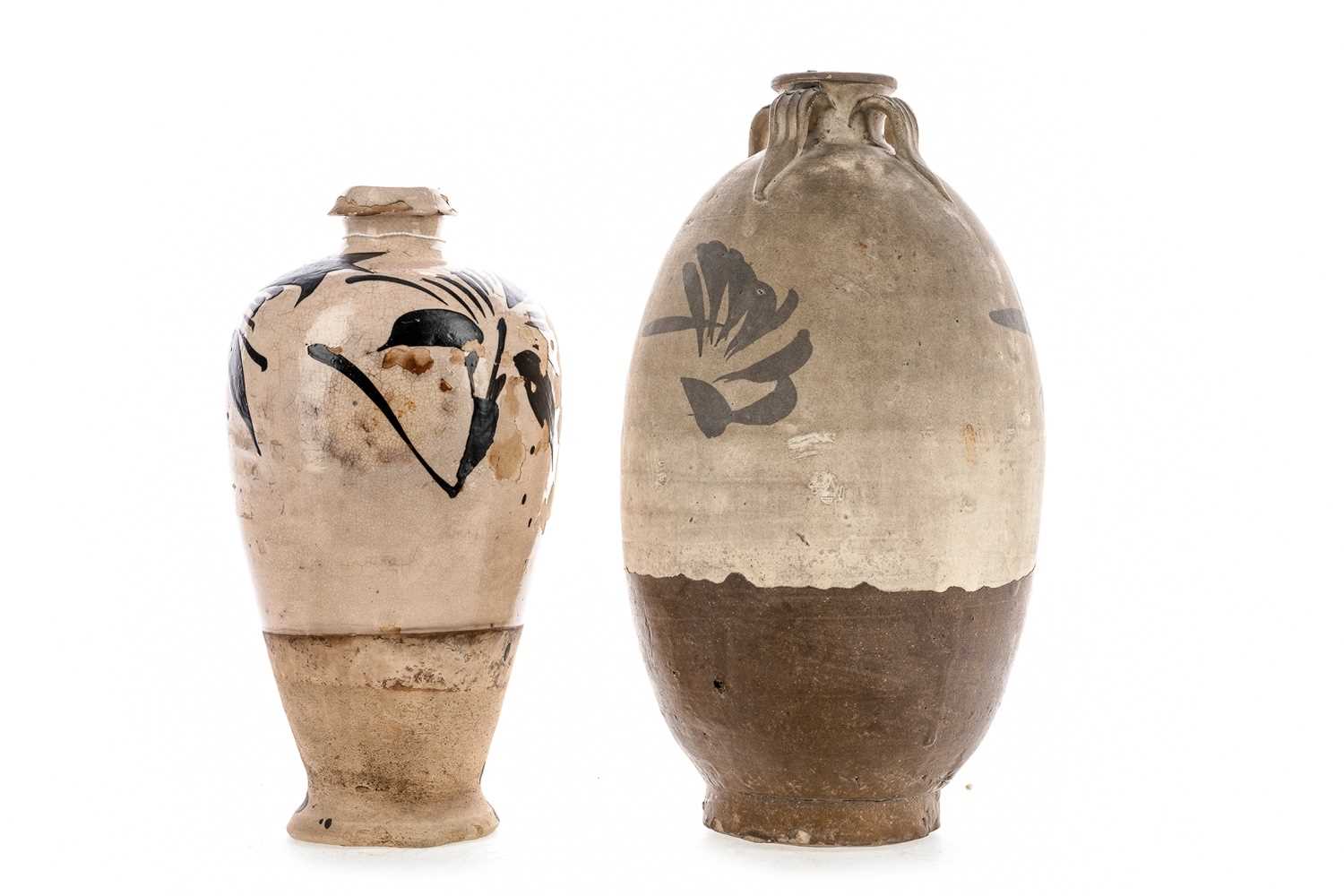 Lot 1236 - TWO CHINESE SONG DYNASTY POTTERY CIZHOU JARS