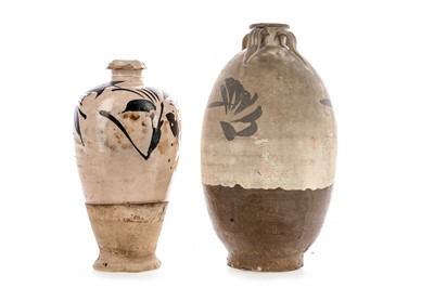 Lot 1236 - TWO CHINESE SONG DYNASTY POTTERY CIZHOU JARS