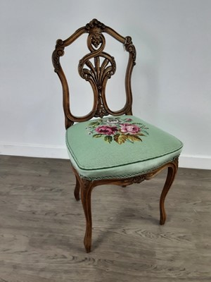 Lot 545 - A CARVED BEDROOM CHAIR