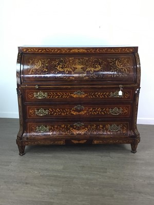 Lot 717 - A 19TH CENTURY DUTCH WALNUT MARQUETRY BUREAU