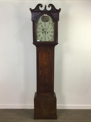 Lot 512 - A GEORGE III OAK LONGCASE CLOCK