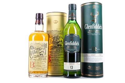 Lot 72 - CRAIGELLACHIE 13 YEAR OLD AND GLENFIDDICH 12 YEAR OLD