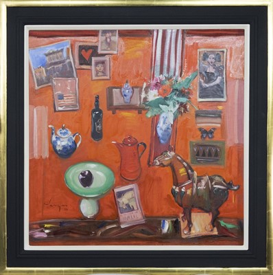 Lot 231 - RED TANG, AN OIL BY JOE HARGAN