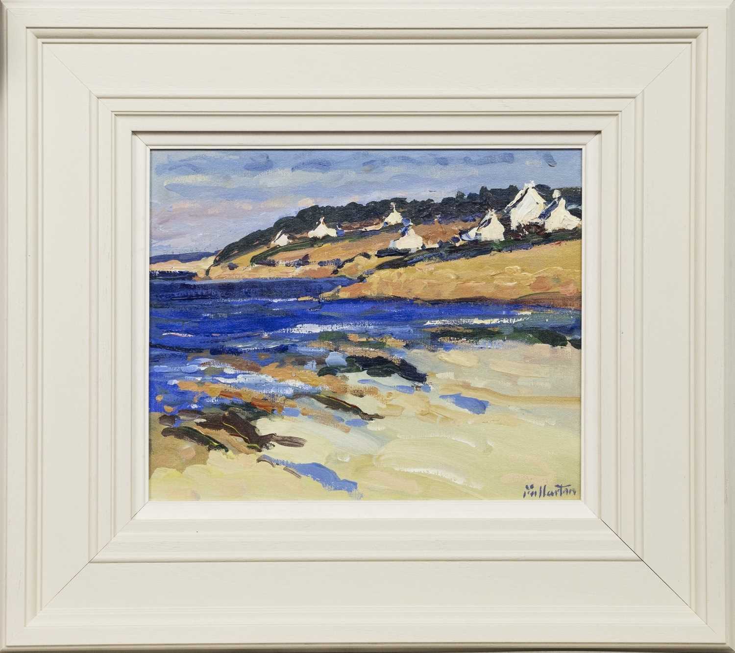 Lot 125 - BRITTANY COAST, AN ACRYLIC BY JAMES FULLARTON