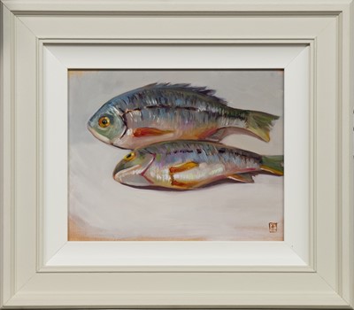 Lot 244 - CATCH FOR TWO, AN OIL BY ZHANNA PECHUGINA