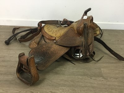 Lot 592 - AN AMERICAN LEATHER HORSE SADDLE