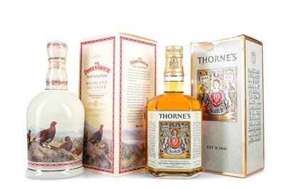 Lot 376 - THORNE'S 10 YEAR OLD 1970S AND FAMOUS GROUSE HIGHLAND DECANTER