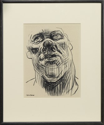Lot 94 - HELMET ROW XVI 1997, A CHARCOAL BY PETER HOWSON