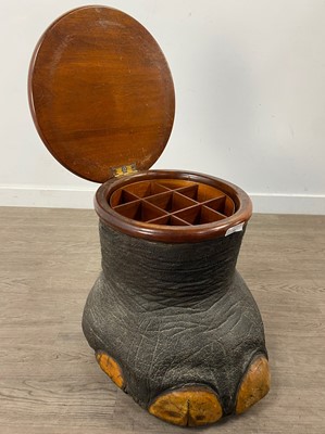 Lot 11 - AN EARLY 20TH CENTURY TAXIDERMY ELEPHANT'S FOOT STOOL