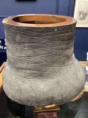 Lot 24 - AN EARLY 20TH CENTURY TAXIDERMY ELEPHANT'S FOOT STOOL