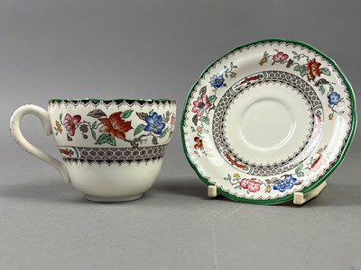 Lot 576 - A COPELAND CHINESE ROSE PART TEA SERVICE AND A PAIR OF TEA POTS