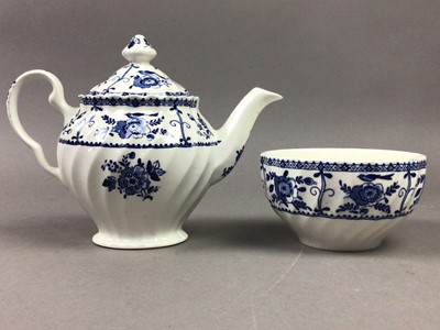 Lot 637 - A JOHNSON BROS BLUE AND WHITE TEA SERVICE AND OTHER TEA WARE