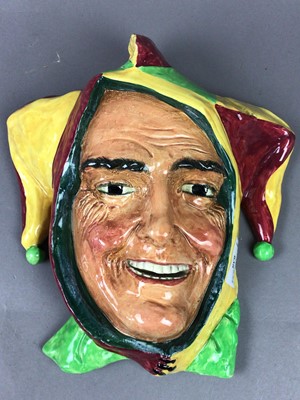 Lot 638 - A ROYAL DOULTON WALL MASK OF A JESTER