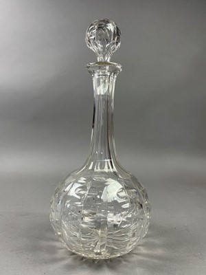 Lot 656 - TWO PAIRS OF CUT GLASS DECANTERS