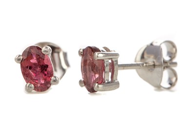 Lot 419 - A PAIR OF PINK TOURMALINE STUD EARRINGS