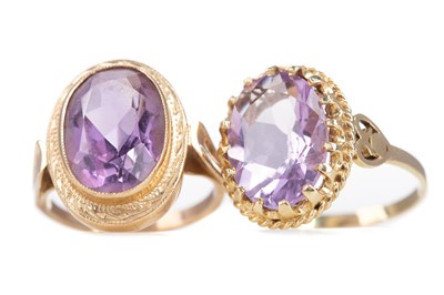 Lot 671 - TWO AMETHYST RINGS