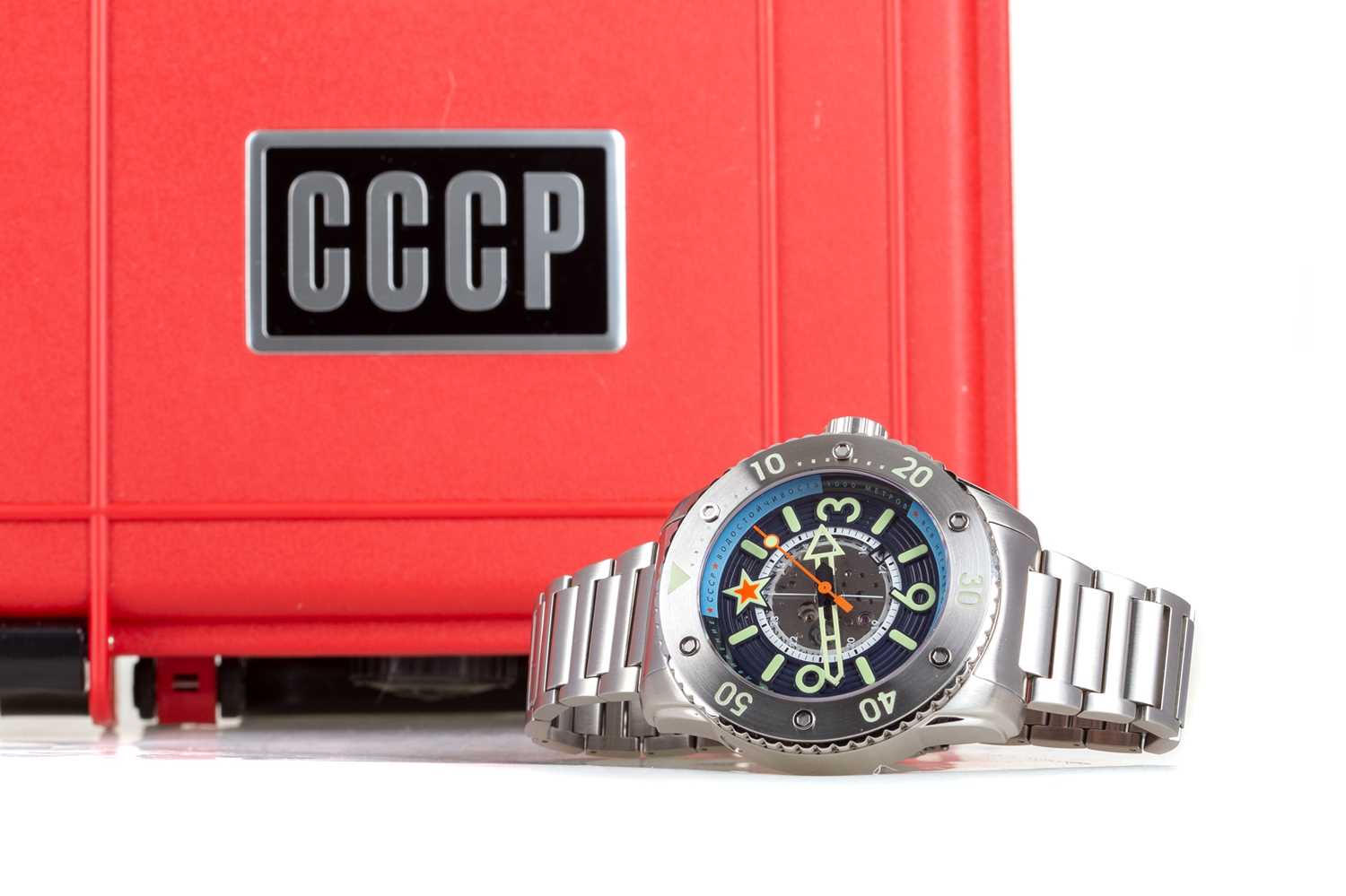 Lot 822 - A GENTLEMAN'S CCCP NAVAL BARRAKUDA STAINLESS STEEL AUTOMATIC WRIST WATCH