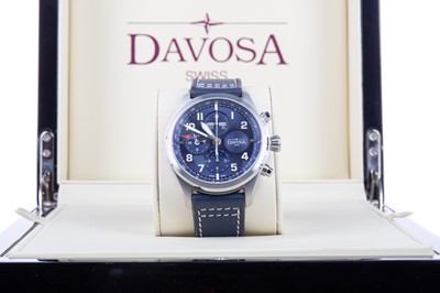 Lot 844 - A GENTLEMAN'S DAVOSA NEWTON PILOT MOONPHASE CHRONOGRAPH STAINLESS STEEL AUTOMATIC WRIST WATCH