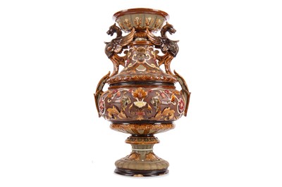 Lot 460 - A WILHELM SCHILLER & SON MAJOLICA VASE