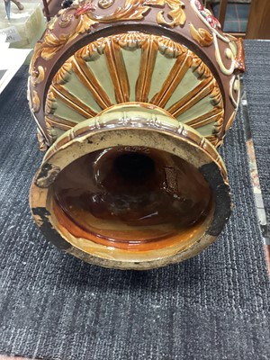 Lot 460 - A WILHELM SCHILLER & SON MAJOLICA VASE