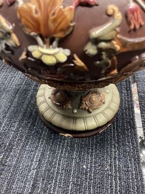 Lot 460 - A WILHELM SCHILLER & SON MAJOLICA VASE
