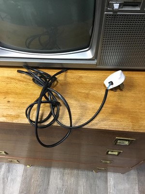 Lot 14 - A PANASONIC PORTABLE TV WITH STEREO CASSETTE RECORDER