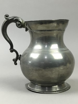 Lot 131 - A COLLECTION ON PEWTER MUGS, PLATES AND MEASURES