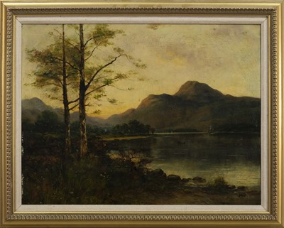 Lot 295 - LOCH SCENE AT SUNSET, AN OIL