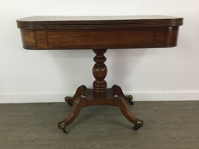 Lot 748 - A 19TH CENTURY MAHOGANY TURNOVER TEA TABLE